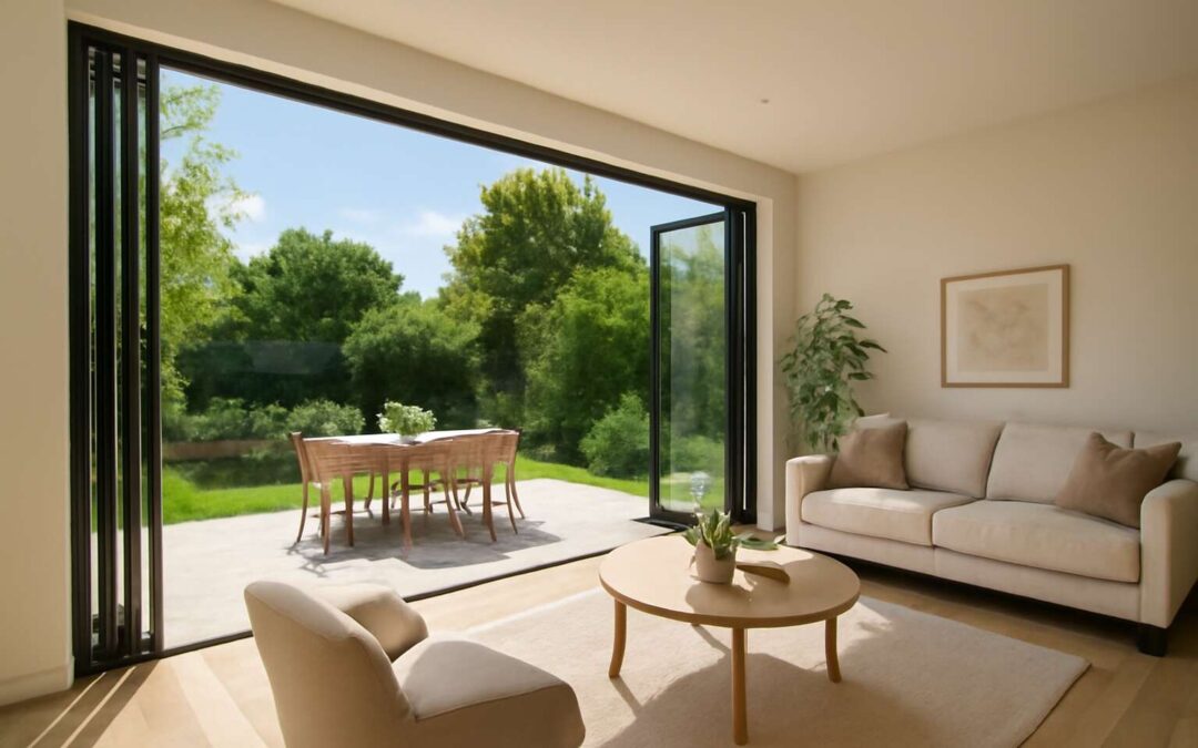 folding doors on a rail