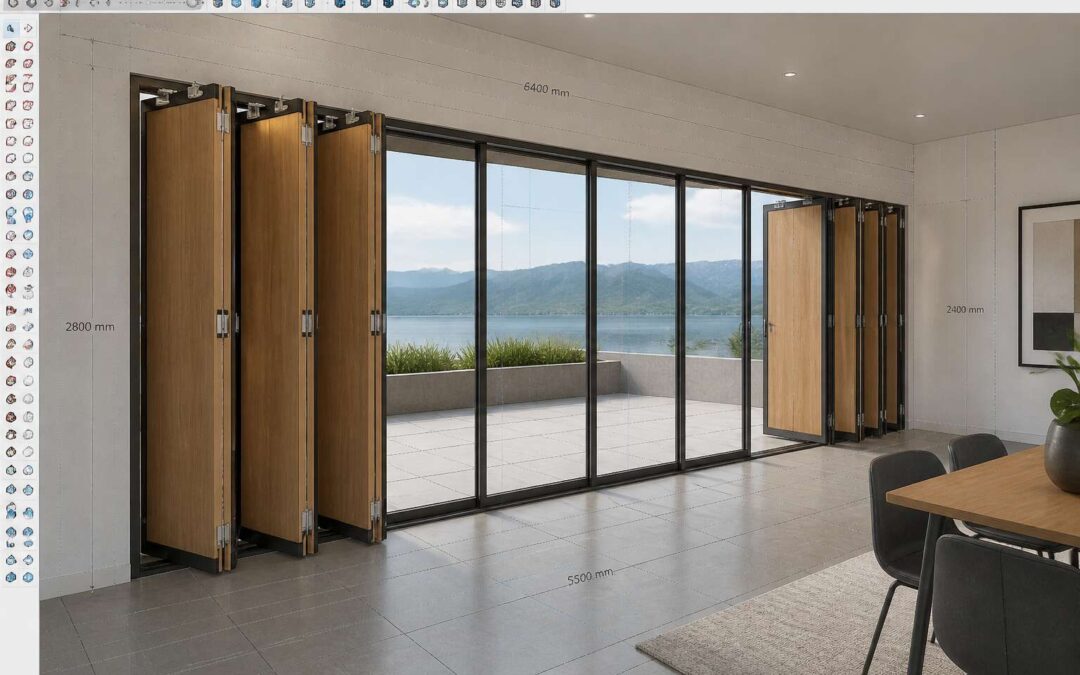 Master folding doors sketchup step by step.